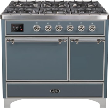 Ilve Majestic II Collection UMD10FDQNS3BGCLP - 40 Inch Freestanding Dual Fuel Range in Front View