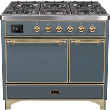 Ilve Majestic II Collection UMD10FDQNS3BGG - 40 Inch Freestanding Dual Fuel Range in Front View