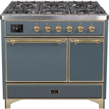 Ilve Majestic II Collection UMD10FDQNS3BGGLP - 40 Inch Freestanding Dual Fuel Range in Front View
