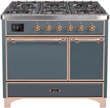 Ilve Majestic II Collection UMD10FDQNS3BGP - 40 Inch Freestanding Dual Fuel Range in Front View