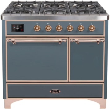 Ilve Majestic II Collection UMD10FDQNS3BGPLP - 40 Inch Freestanding Dual Fuel Range in Front View