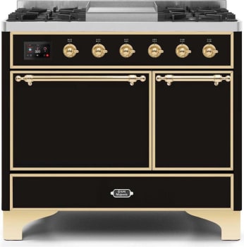 Ilve Majestic II Collection UMD10FDQNS3BKGLP - 40 Inch Freestanding Dual Fuel Range in Front View