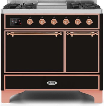 Ilve Majestic II Collection UMD10FDQNS3BKP - 40 Inch Freestanding Dual Fuel Range in Front View