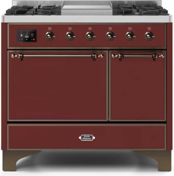 Ilve Majestic II Collection UMD10FDQNS3BUB - 40 Inch Freestanding Dual Fuel Range in Front View