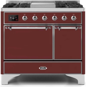 Ilve Majestic II Collection UMD10FDQNS3BUC - 40 Inch Freestanding Dual Fuel Range in Front View