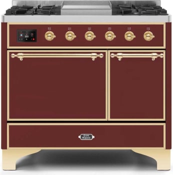 Ilve Majestic II Collection UMD10FDQNS3BUG - 40 Inch Freestanding Dual Fuel Range in Front View