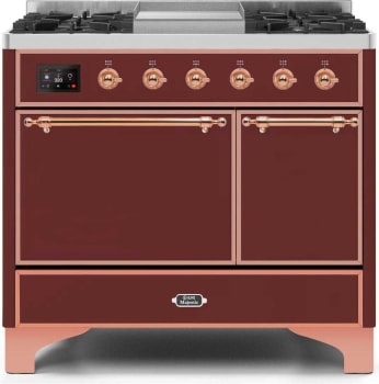 Ilve Majestic II Collection UMD10FDQNS3BUP - 40 Inch Freestanding Dual Fuel Range in Front View
