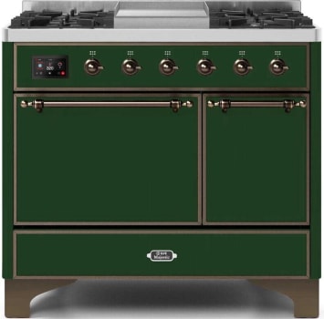 Ilve Majestic II Collection UMD10FDQNS3EGB - 40 Inch Freestanding Dual Fuel Range in Front View