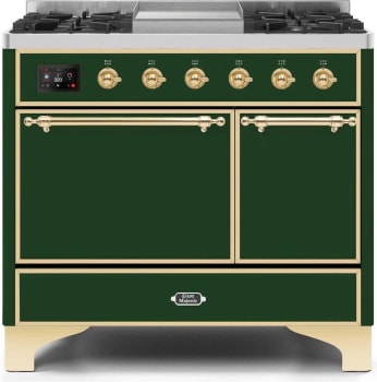 Ilve Majestic II Collection UMD10FDQNS3EGG - 40 Inch Freestanding Dual Fuel Range in Front View
