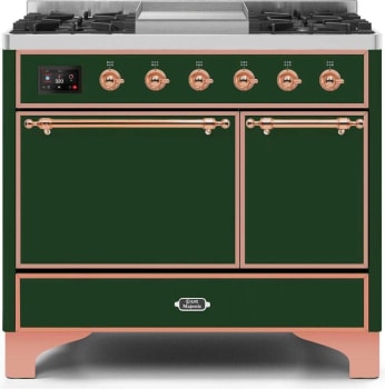 Ilve Majestic II Collection UMD10FDQNS3EGPLP - 40 Inch Freestanding Dual Fuel Range in Front View