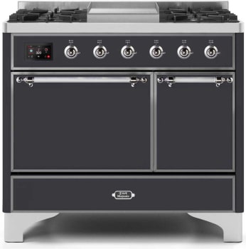 Ilve Majestic II Collection UMD10FDQNS3MGC - 40 Inch Freestanding Dual Fuel Range in Front View