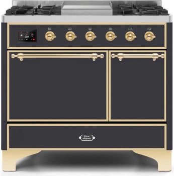 Ilve Majestic II Collection UMD10FDQNS3MGG - 40 Inch Freestanding Dual Fuel Range in Front View