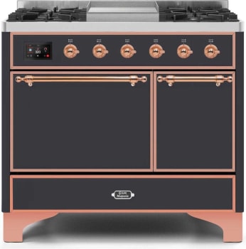 Ilve Majestic II Collection UMD10FDQNS3MGP - 40 Inch Freestanding Dual Fuel Range in Front View
