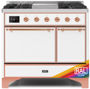 Ilve Majestic II Collection UMD10FDQNS3RAPLP - 40 Inch Freestanding Dual Fuel Range in Front View