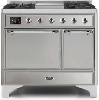 Ilve Majestic II Collection UMD10FDQNS3SSCLP - 40 Inch Freestanding Dual Fuel Range in Front View