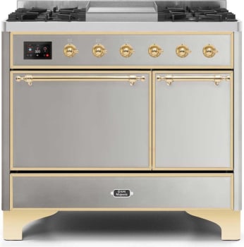 Ilve Majestic II Collection UMD10FDQNS3SSGLP - 40 Inch Freestanding Dual Fuel Range in Front View