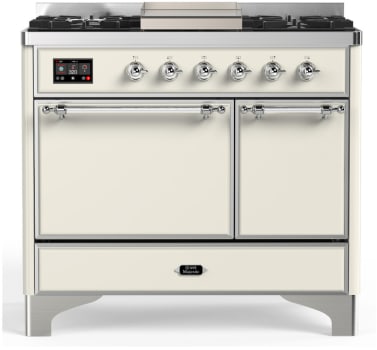 Ilve Majestic III Collection UMD40FQNR3AWCLP - 40 Inch Dual Fuel Range with 6 Sealed Burners, Griddle
