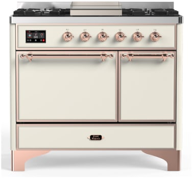 Ilve Majestic III Collection UMD40FQNR3AWP - 40 Inch Dual Fuel Range with 6 Sealed Burners, Griddle