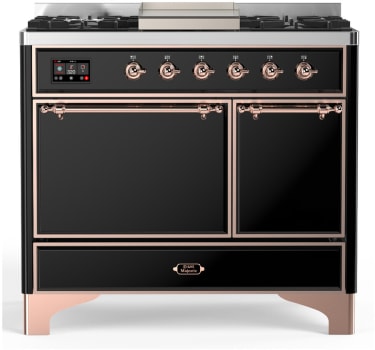 Ilve Majestic III Collection UMD40FQNR3BKP - 40 Inch Dual Fuel Range with 6 Sealed Burners, Griddle
