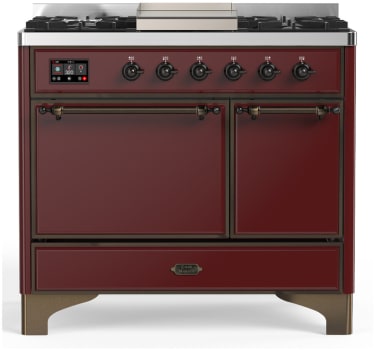 Ilve Majestic III Collection UMD40FQNR3BUB - 40 Inch Dual Fuel Range with 6 Sealed Burners, Griddle