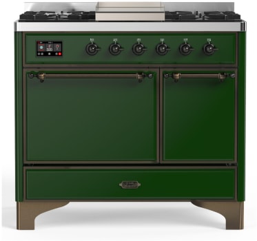 Ilve Majestic III Collection UMD40FQNR3EGB - 40 Inch Dual Fuel Range with 6 Sealed Burners, Griddle
