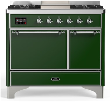 Ilve Majestic III Collection UMD40FQNR3EGC - 40 Inch Dual Fuel Range with 6 Sealed Burners, Griddle