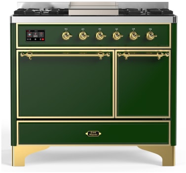Ilve Majestic III Collection UMD40FQNR3EGGLP - 40 Inch Dual Fuel Range with 6 Sealed Burners, Griddle