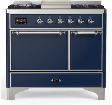 Ilve Majestic III Collection UMD40FQNR3MBC - 40 Inch Dual Fuel Range with 6 Sealed Burners, Griddle