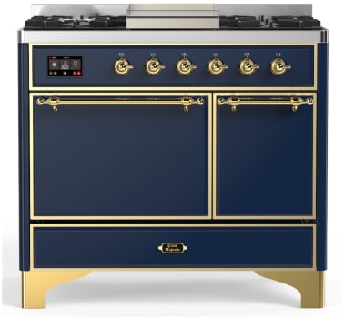 Ilve Majestic III Collection UMD40FQNR3MBGLP - 40 Inch Dual Fuel Range with 6 Sealed Burners, Griddle,