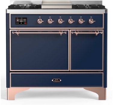 Ilve Majestic III Collection UMD40FQNR3MBPLP - 40 Inch Dual Fuel Range with 6 Sealed Burners, Griddle
