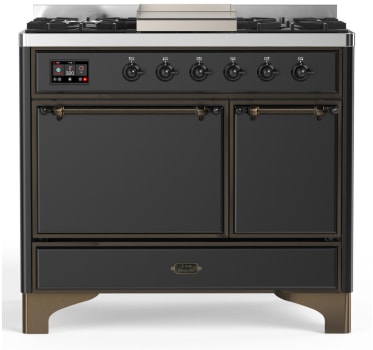 Ilve Majestic III Collection UMD40FQNR3MGB - 40 Inch Dual Fuel Range with 6 Sealed Burners, Griddle