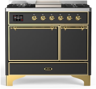 Ilve Majestic III Collection UMD40FQNR3MGGLP - 40 Inch Dual Fuel Range with 6 Sealed Burners, Griddle