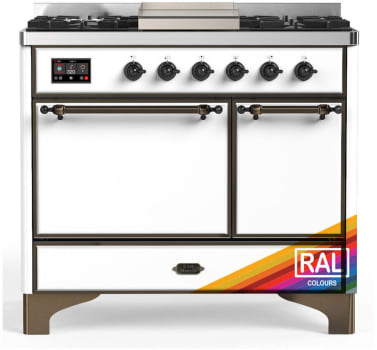Ilve Majestic III Collection UMD40FQNR3RABLP - 40 Inch Dual Fuel Range with 6 Sealed Burners, Griddle