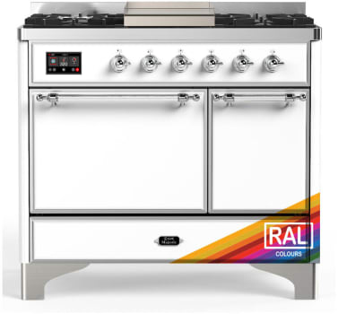 Ilve Majestic III Collection UMD40FQNR3RACLP - 40 Inch Dual Fuel Range with 6 Sealed Burners, Griddle