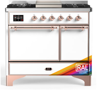 Ilve Majestic III Collection UMD40FQNR3RAP - 40 Inch Dual Fuel Range with 6 Sealed Burners, Griddle