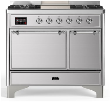 Ilve Majestic III Collection UMD40FQNR3SSC - 40 Inch Dual Fuel Range with 6 Sealed Burners, Griddle