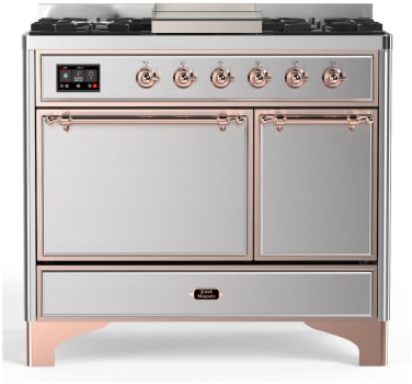 Ilve Majestic III Collection UMD40FQNR3SSP - 40 Inch Dual Fuel Range with 6 Sealed Burners, Griddle