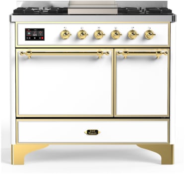 Ilve Majestic III Collection UMD40FQNR3WHGLP - 40 Inch Dual Fuel Range with 6 Sealed Burners, Griddle