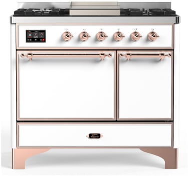 Ilve Majestic III Collection UMD40FQNR3WHP - 40 Inch Dual Fuel Range with 6 Sealed Burners, Griddle