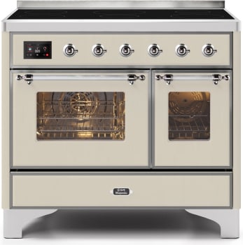 Ilve Majestic II Collection UMDI10NS3AWC - 40 Inch Antique White Freestanding Induction Range