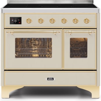 Ilve Majestic II Collection UMDI10NS3AWG - 40 Inch Antique White Freestanding Induction Range