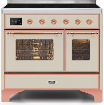 Ilve Majestic II Collection UMDI10NS3AWP - 40 Inch Antique White Freestanding Induction Range