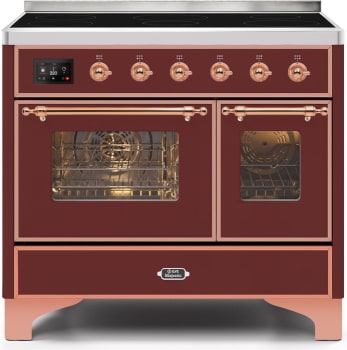 Ilve Majestic II Collection UMDI10NS3BUP - 40 Inch Burgundy Freestanding Induction Range