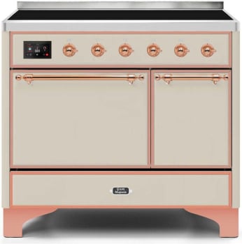 Ilve Majestic II Collection UMDI10QNS3AWP - 40 Inch Freestanding Electric Induction Range in Front View
