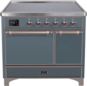 Ilve Majestic II Collection UMDI10QNS3BGB - 40 Inch Freestanding Electric Induction Range in Front View