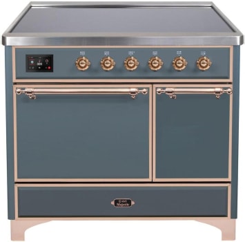 Ilve Majestic II Collection UMDI10QNS3BGP - 40 Inch Freestanding Electric Induction Range in Front View