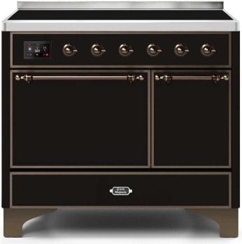 Ilve Majestic II Collection UMDI10QNS3BKB - 40 Inch Freestanding Electric Induction Range in Front View