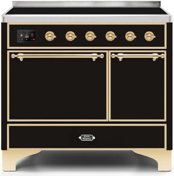 Ilve Majestic II Collection UMDI10QNS3BKG - 40 Inch Freestanding Electric Induction Range in Front View