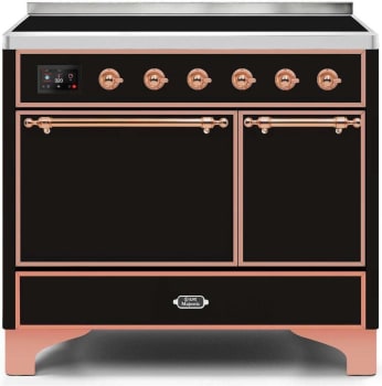 Ilve Majestic II Collection UMDI10QNS3BKP - 40 Inch Freestanding Electric Induction Range in Front View