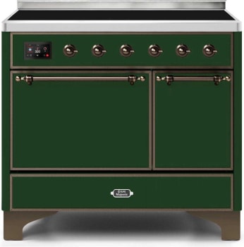 Ilve Majestic II Collection UMDI10QNS3EGB - 40 Inch Freestanding Electric Induction Range in Front View